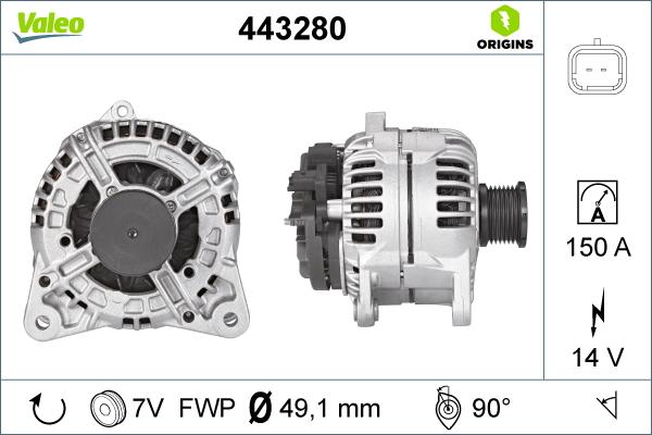 Valeo 443280 - Alternatore autozon.pro