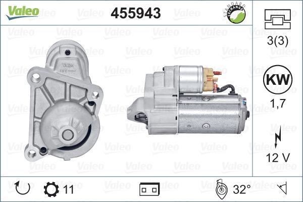 Valeo 455943 - Motorino d'avviamento autozon.pro