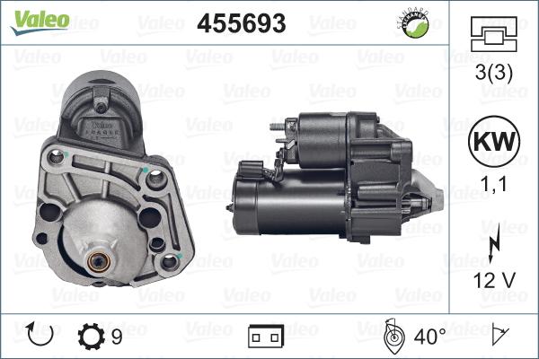 Valeo 455693 - Motorino d'avviamento autozon.pro