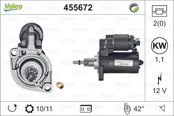 Valeo 455672 - Motorino d'avviamento autozon.pro