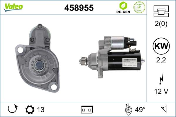 Valeo 458955 - Motorino d'avviamento autozon.pro