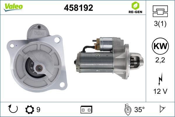 Valeo 458192 - Motorino d'avviamento autozon.pro