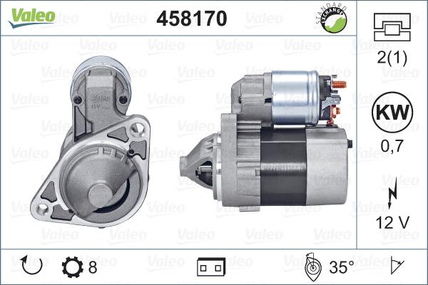 Valeo 458170 - Motorino d'avviamento autozon.pro