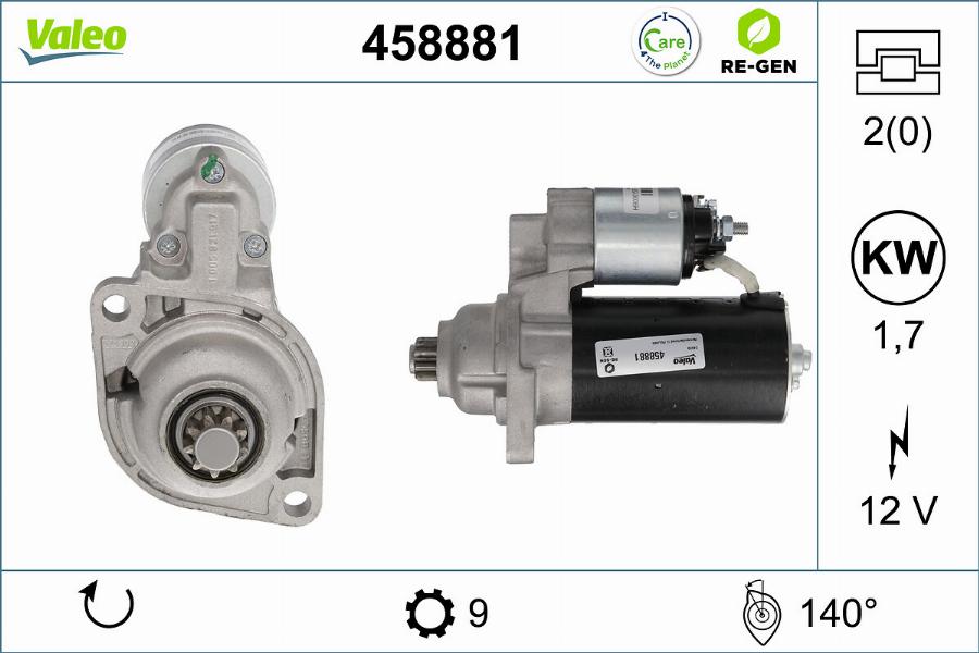 Valeo 458881 - Motorino d'avviamento autozon.pro