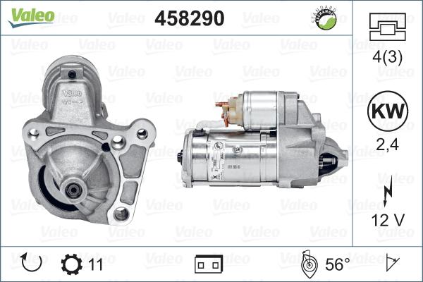 Valeo 458290 - Motorino d'avviamento autozon.pro