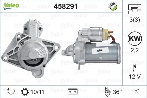 Valeo 458291 - Motorino d'avviamento autozon.pro