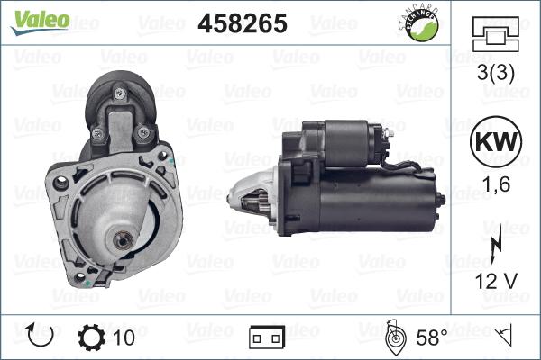 Valeo 458265 - Motorino d'avviamento autozon.pro