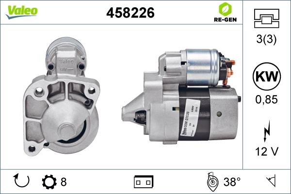 Valeo 458226 - Motorino d'avviamento autozon.pro