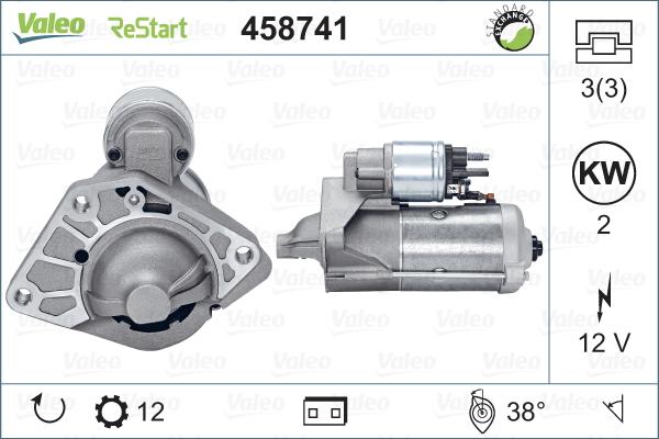 Valeo 458741 - Motorino d'avviamento autozon.pro