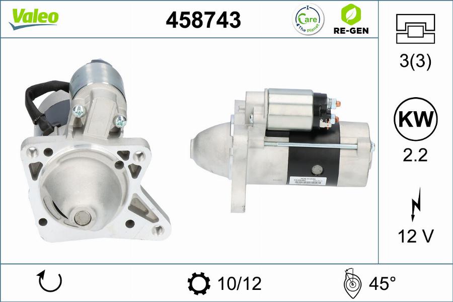 Valeo 458743 - Motorino d'avviamento autozon.pro