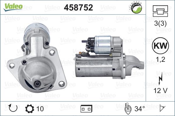 Valeo 458752 - Motorino d'avviamento autozon.pro