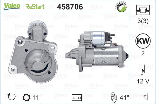 Valeo 458706 - Motorino d'avviamento autozon.pro