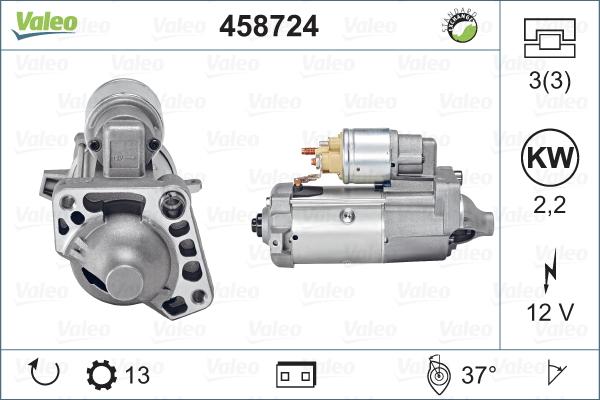 Valeo 458724 - Motorino d'avviamento autozon.pro