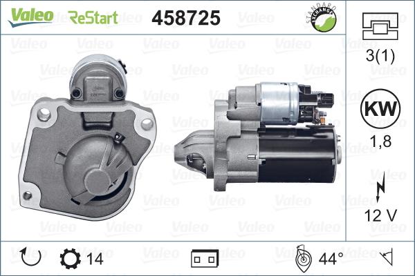 Valeo 458725 - Motorino d'avviamento autozon.pro