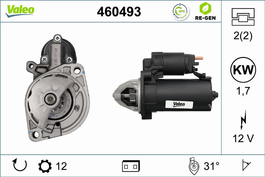 Valeo 460493 - Motorino d'avviamento autozon.pro