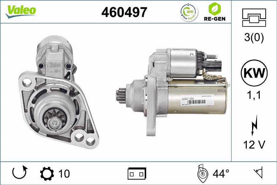 Valeo 460497 - Motorino d'avviamento autozon.pro