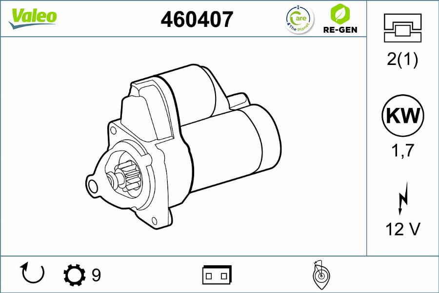 Valeo 460407 - Motorino d'avviamento autozon.pro