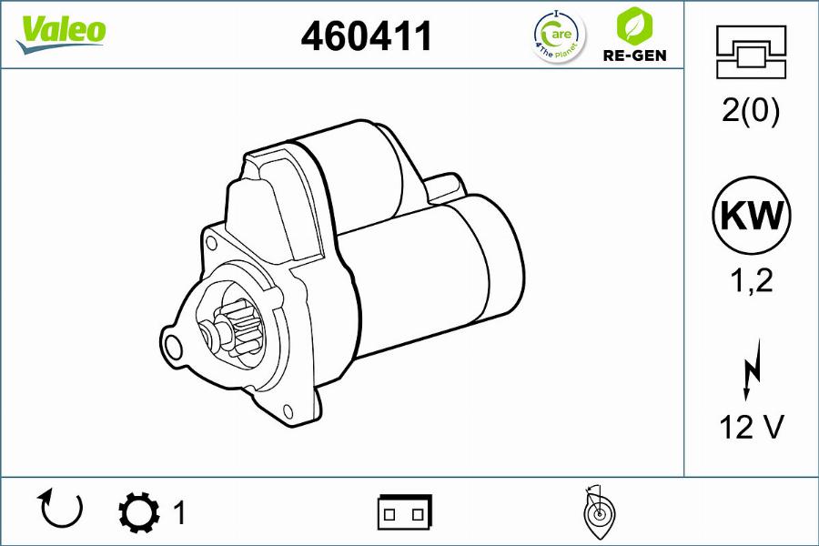 Valeo 460411 - Motorino d'avviamento autozon.pro