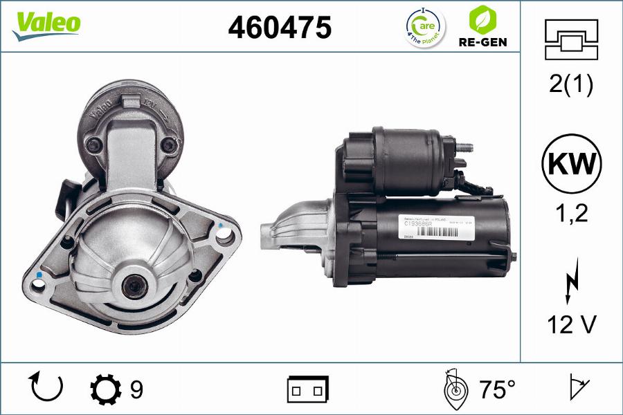 Valeo 460475 - Motorino d'avviamento autozon.pro