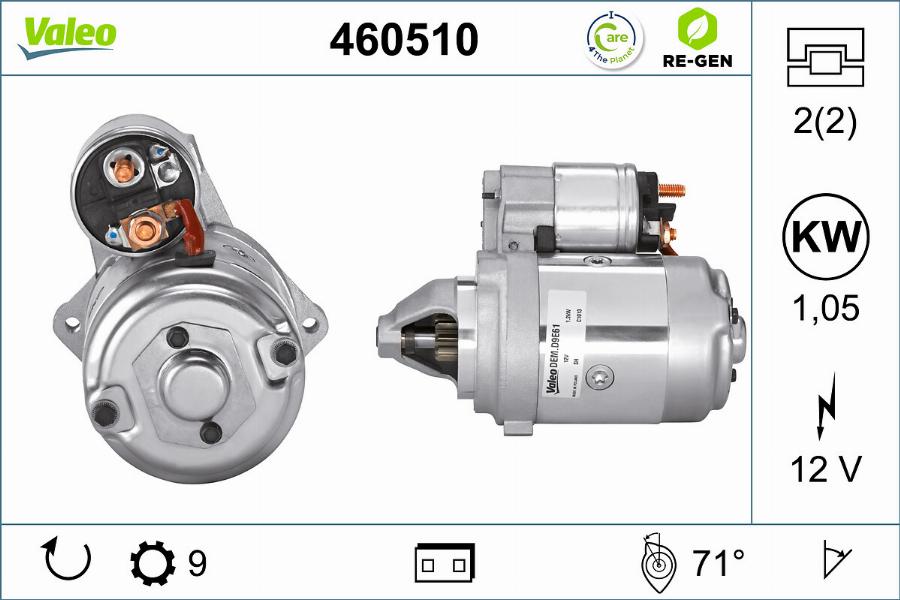 Valeo 460510 - Motorino d'avviamento autozon.pro