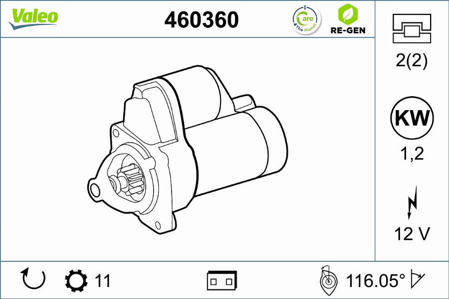 Valeo 460360 - Motorino d'avviamento autozon.pro