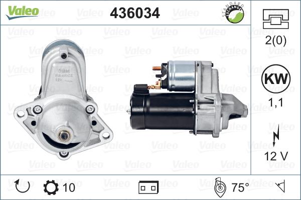 Valeo 436034 - Motorino d'avviamento autozon.pro