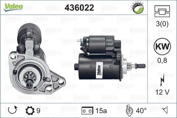 Valeo 436022 - Motorino d'avviamento autozon.pro