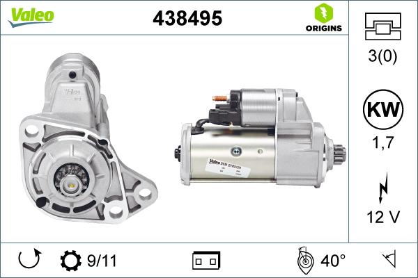 Valeo 438495 - Motorino d'avviamento autozon.pro