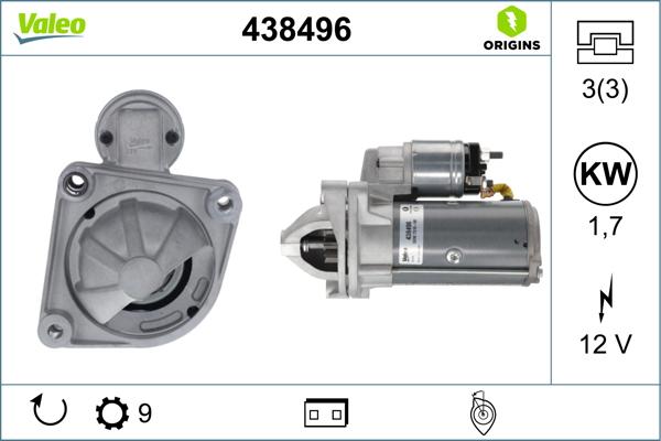 Valeo 438496 - Motorino d'avviamento autozon.pro