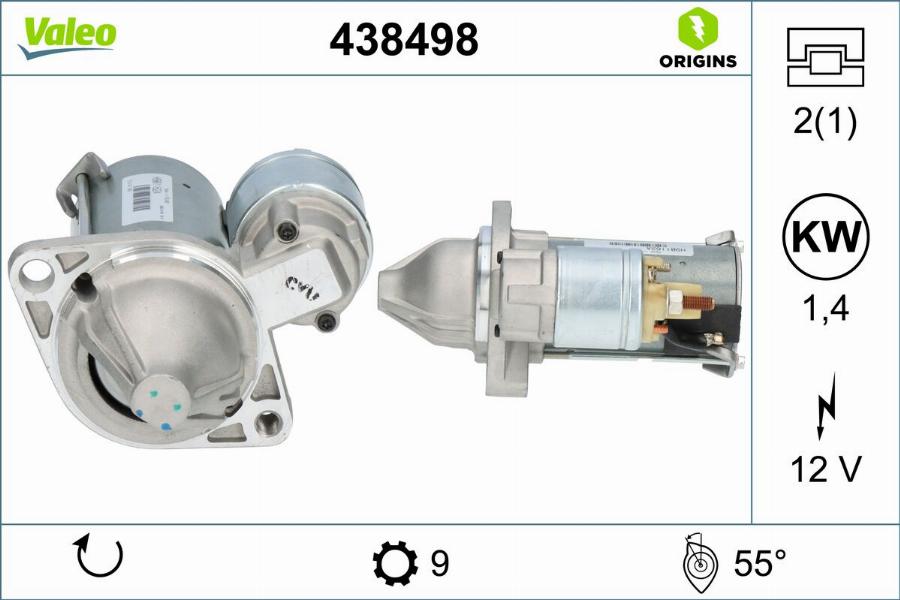 Valeo 438498 - Motorino d'avviamento autozon.pro