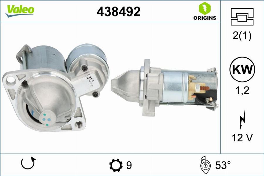 Valeo 438492 - Motorino d'avviamento autozon.pro