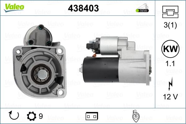 Valeo 438403 - Motorino d'avviamento autozon.pro