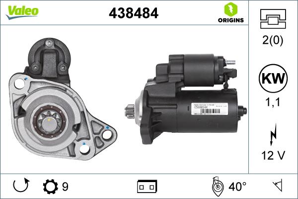 Valeo 438484 - Motorino d'avviamento autozon.pro