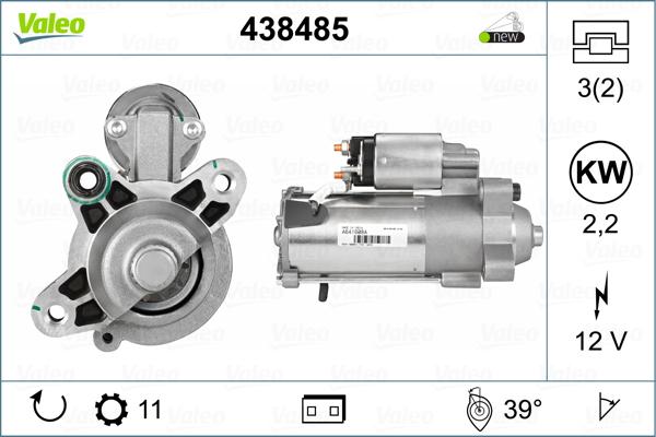 Valeo 438485 - Motorino d'avviamento autozon.pro