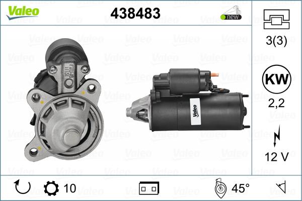 Valeo 438483 - Motorino d'avviamento autozon.pro