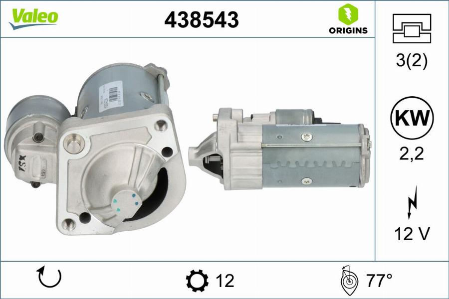 Valeo 438543 - Motorino d'avviamento autozon.pro