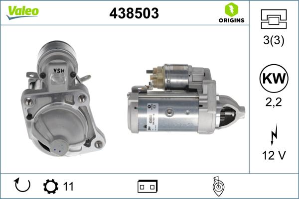 Valeo 438503 - Motorino d'avviamento autozon.pro