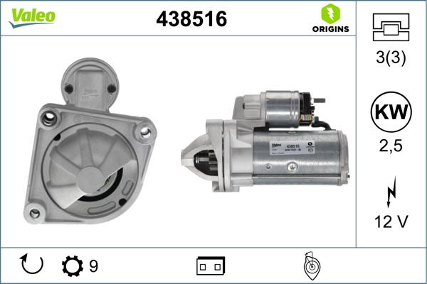 Valeo 438516 - Motorino d'avviamento autozon.pro