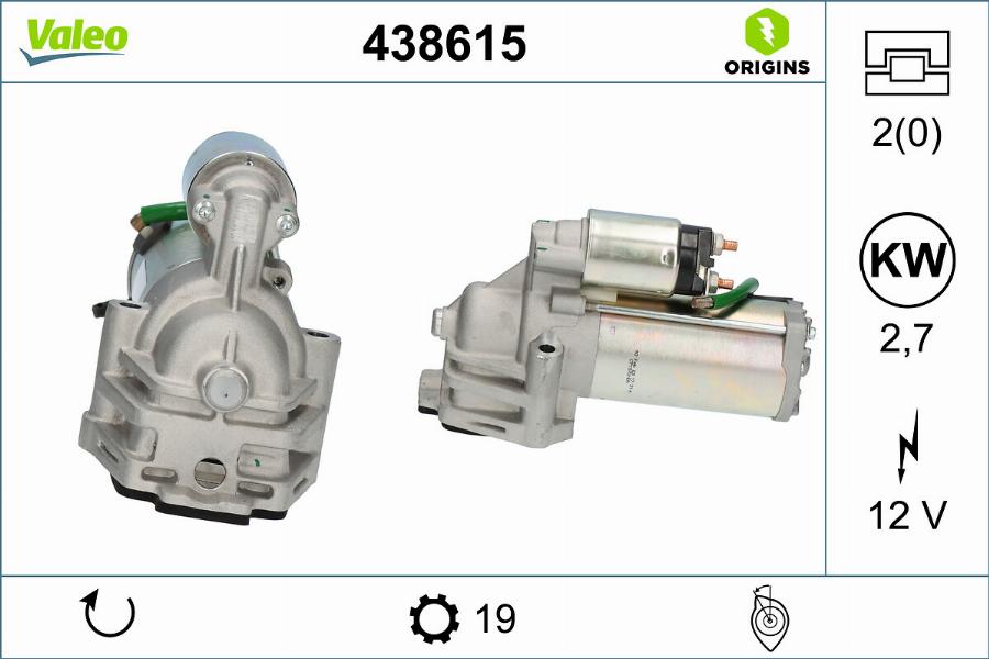 Valeo 438615 - Motorino d'avviamento autozon.pro