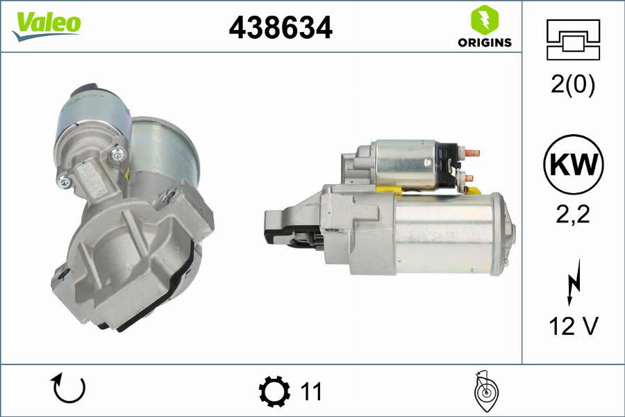 Valeo 438634 - Motorino d'avviamento autozon.pro