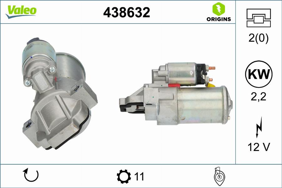 Valeo 438632 - Motorino d'avviamento autozon.pro