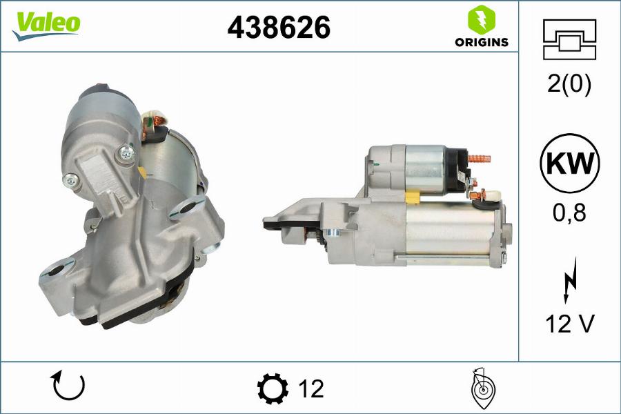 Valeo 438626 - Motorino d'avviamento autozon.pro