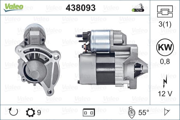 Valeo 438093 - Motorino d'avviamento autozon.pro