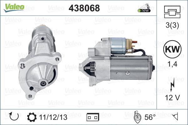 Valeo 438068 - Motorino d'avviamento autozon.pro