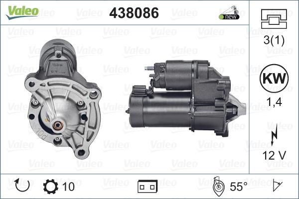 Valeo 438086 - Motorino d'avviamento autozon.pro