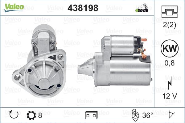 Valeo 438198 - Motorino d'avviamento autozon.pro