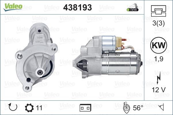 Valeo 438193 - Motorino d'avviamento autozon.pro