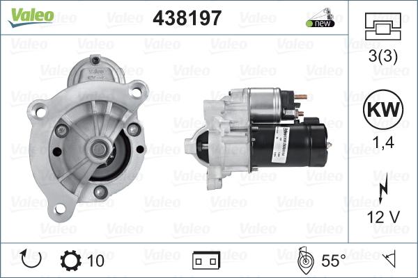 Valeo 438197 - Motorino d'avviamento autozon.pro