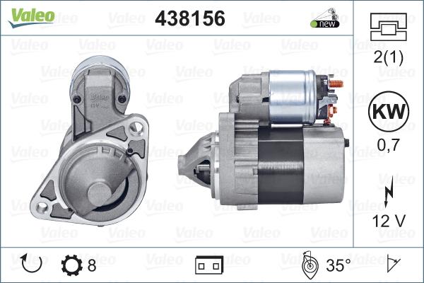 Valeo 438156 - Motorino d'avviamento autozon.pro