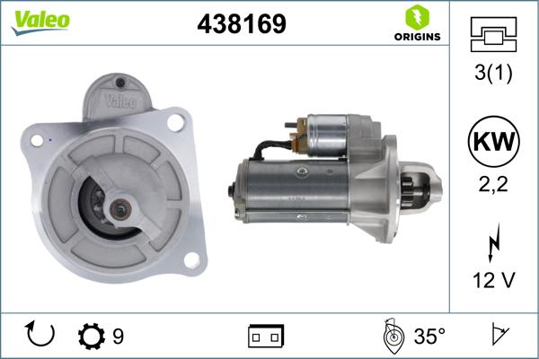 Valeo 438169 - Motorino d'avviamento autozon.pro